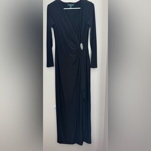 Ralph Lauren Black Long Sleeve Dress with Embellishment